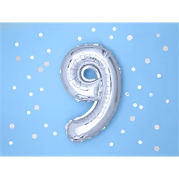 Lufi 9-es szám fólia 35 cm ezüst