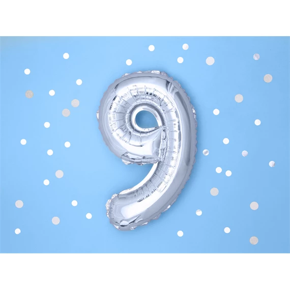 Lufi 9-es szám fólia 35 cm ezüst