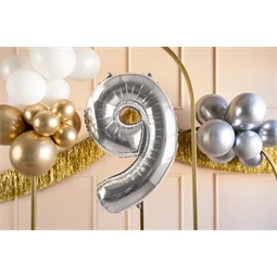 Lufi 9-es szám fólia 72 cm ezüst