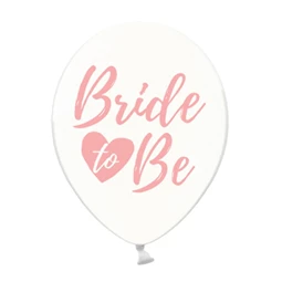 Lufi Bride to be felirattal 30 cm áttetsző-rózsaszín S/6