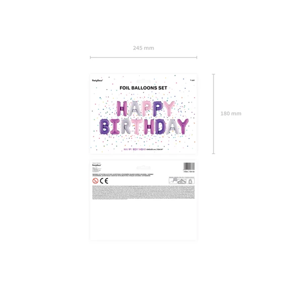 Lufi boldog születésnapot fólia 340x35 cm mix