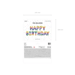 Lufi boldog születésnapot fólia 340x35 cm szivárvány