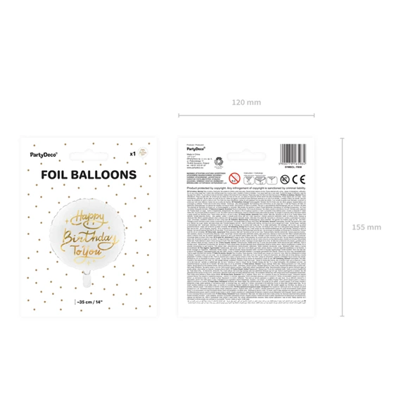 Lufi boldog születésnapot neked fólia 35 cm fehér