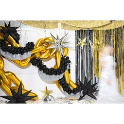 Lufi csillag 3D fólia 70 cm ezüst