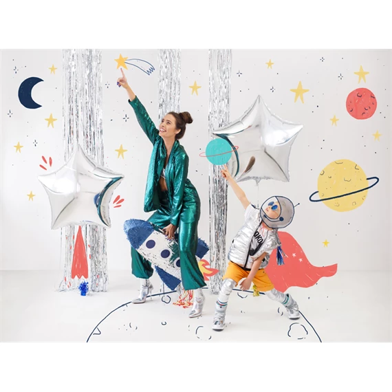 Lufi csillag fólia 70 cm ezüst