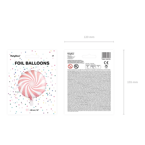 Lufi cukorka fólia 35 cm világos rózsaszín