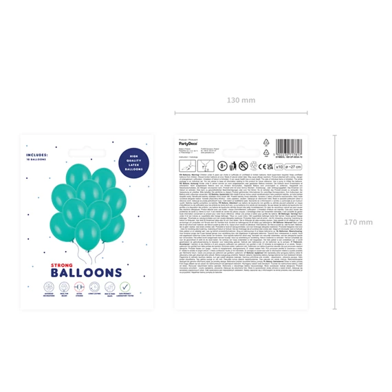 Lufi erős 27 cm pasztell akvamarin S/10