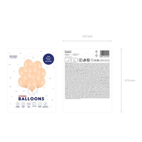 Lufi erős 27 cm pasztell világos barack S/10