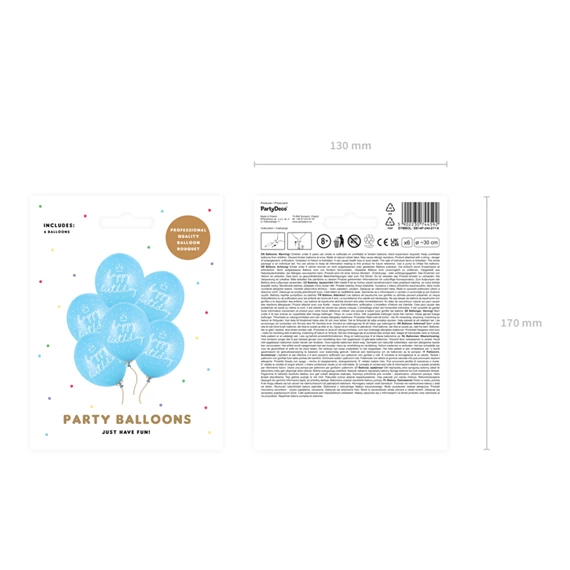 Lufi erős 30 cm boldog szülinapot P. B. kék S/6