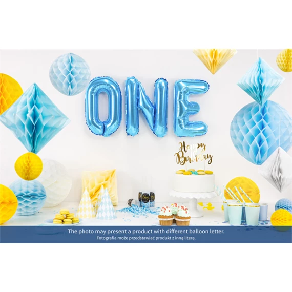 Lufi f betű fólia 35 cm kék