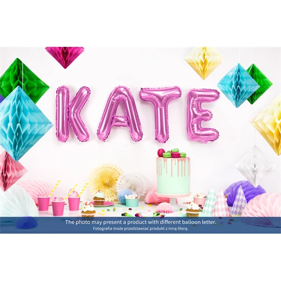 Lufi f betű fólia 35 cm sötét rózsaszín