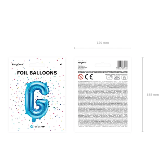 Lufi g betű fólia 35 cm kék