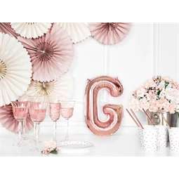 Lufi g betű fólia 35 cm rózsaarany