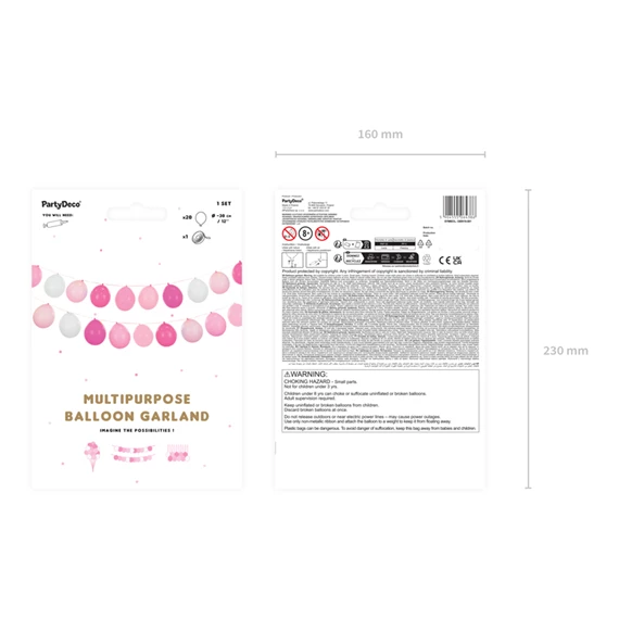 Lufi girland 3 az 1-ben rózsaszín