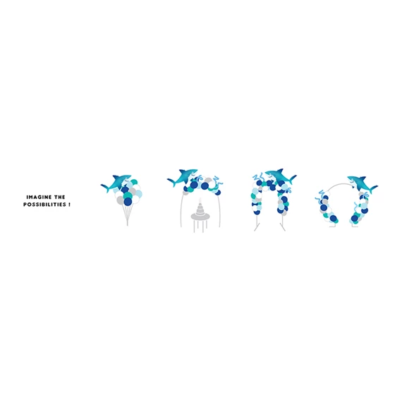 Lufi girland cápa kék 150x95 cm