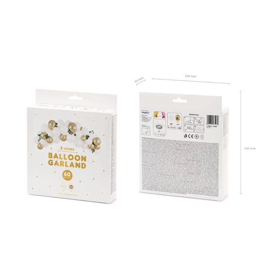 Lufi girland fehér és arany 200 cm S/60