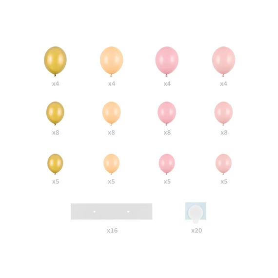 Lufi girland kerettel rózsaszín 160 cm