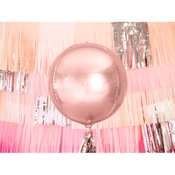 Lufi gömb fólia 40 cm rózsaarany