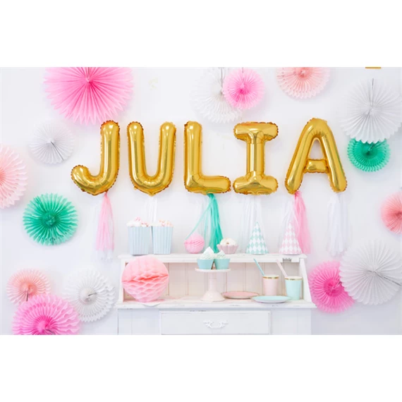 Lufi j betű fólia 35 cm arany