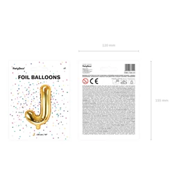 Lufi j betű fólia 35 cm arany