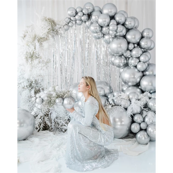 Lufi kerek fényes 60 cm ezüst