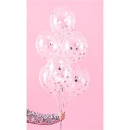 Lufi konfettivel 30 cm ezüst S/6