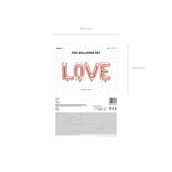 Lufi love fólia 140x35 cm rózsaarany