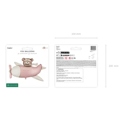 Lufi maci repülőben fólia 94x61 cm világos rózsaszín