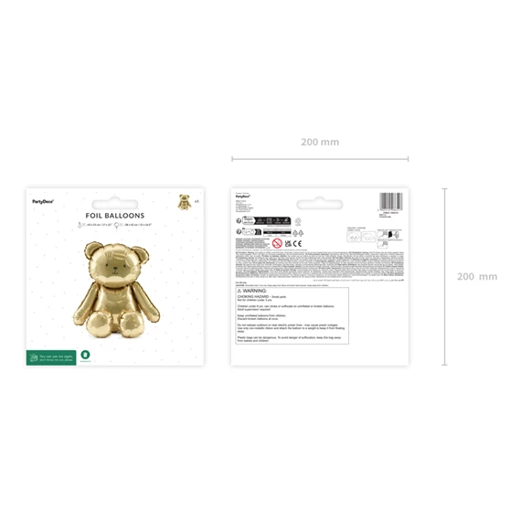 Lufi maci fólia 43x53 cm arany