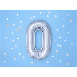 Lufi o betű fólia 35 cm ezüst