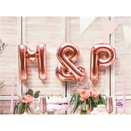 Lufi p betű fólia 35 cm rózsaarany