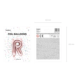 Lufi r betű fólia 35 cm rózsaarany