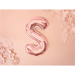 Lufi s betű fólia 35 cm rózsaarany