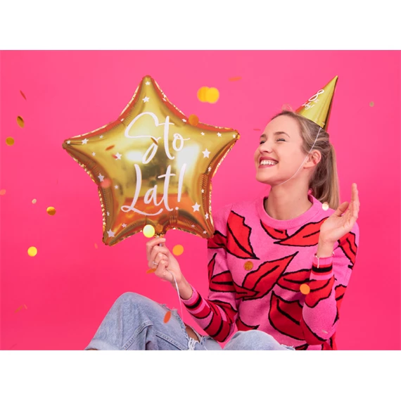 Lufi sto lat! fólia 40 cm arany