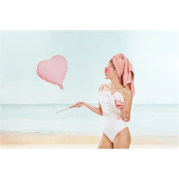 Lufi szív fólia 45 cm világos rózsaszín