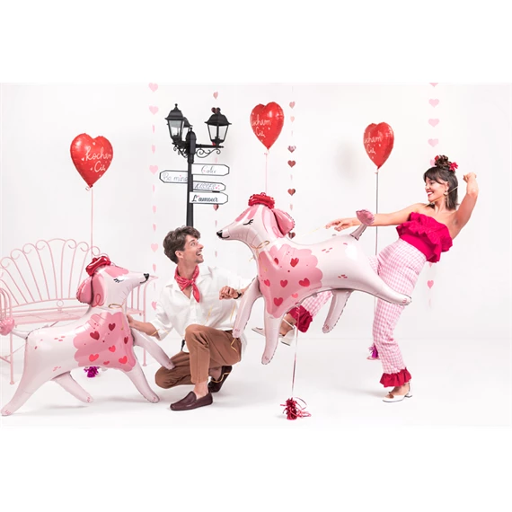 Lufi szív fólia ``Kocham Cię`` 45 cm mix