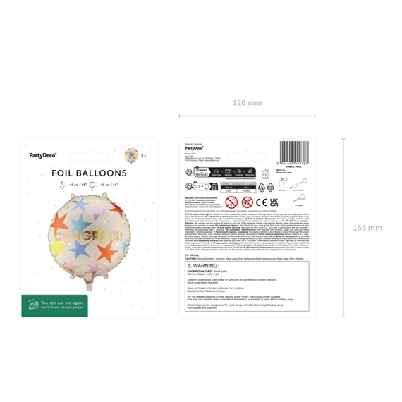 Lufi tablet ``congrats`` fólia 35x35 cm mix