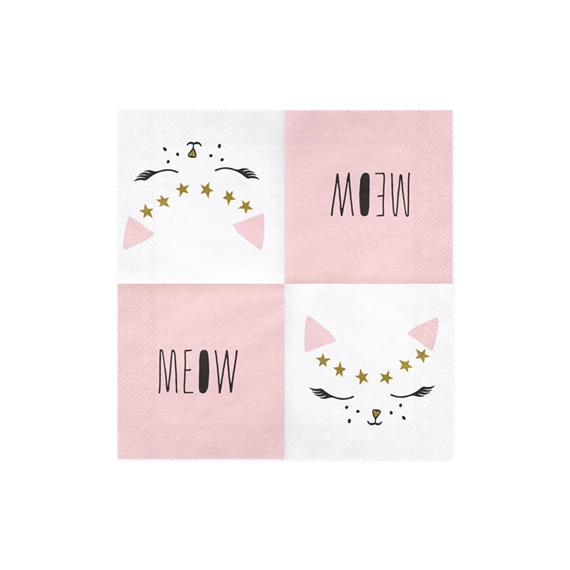 Szalvéta cica 33x33 cm S/20