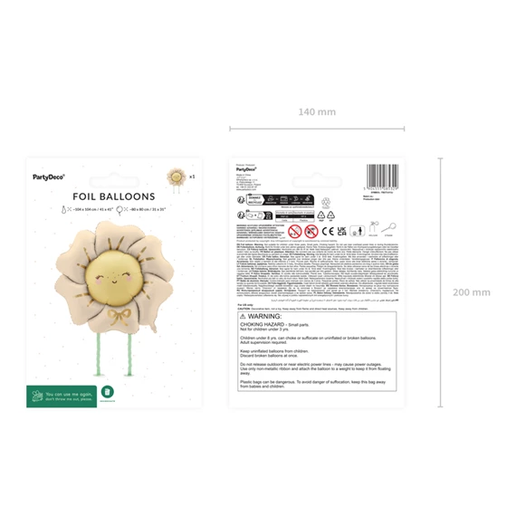 Lufi virág fólia 104x104 cm világos bézs