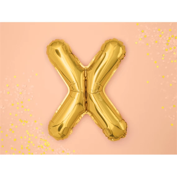 Lufi x betű fólia 35 cm arany