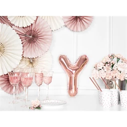 Lufi y betű fólia 35 cm rózsaarany