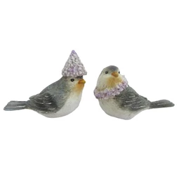 Madár, sapkával, sállal 7x3,5x9 cm 2féle