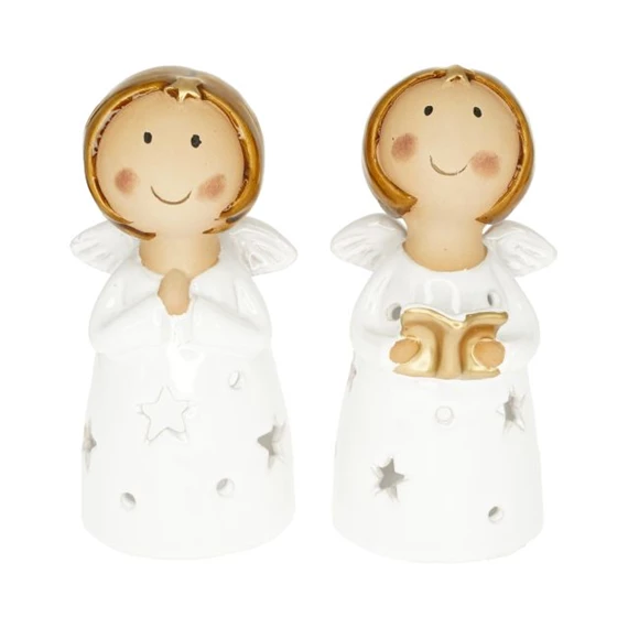 Mécsestartó angyal álló 7x9x7,2x16,3 cm 2 féle