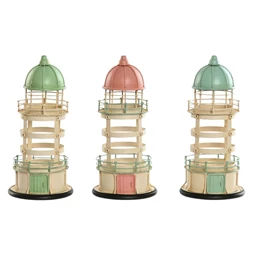 Mécsestartó világítótorony 13x13x27,5 cm 3 féle