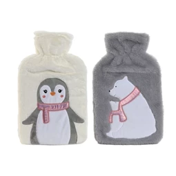 Melegvizes palack, pingvin és jegesmedve mintás 21x5x34 cm 2 féle