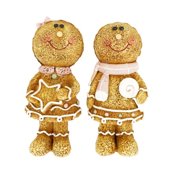 Mézeskalács figura fiú, lány nyalókával, csillaggal álló 4,5x3,5x9,5 cm 2 féle