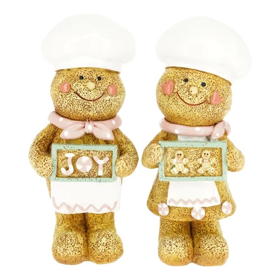 Mézeskalács figura szakácssapkában fiú, lány álló 5,5x4x13 cm 2 féle