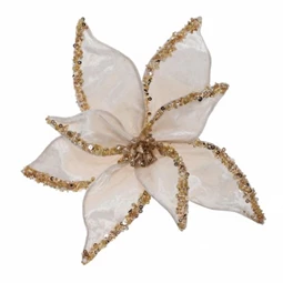 Mikulásvirág glitteres, csipeszes 30 cm