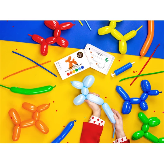 Modellező pasztell lufi 130 cm pumpával, vegyes S/30