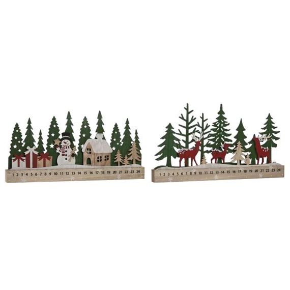 Naptár adventi rénszarvas 40x4x22 cm 2 féle